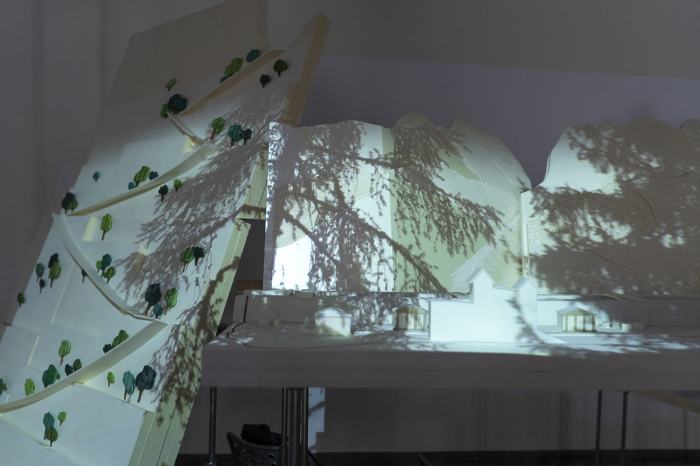 Exposition du pavillon suisse de la 17ème Biennale d’architecture de Venise. Crédits: KEYSTONE/Gaëtan Bally © Mounir Ayoub, Vanessa Lacaille, Fabrice Aragno et Pierre Szczepski